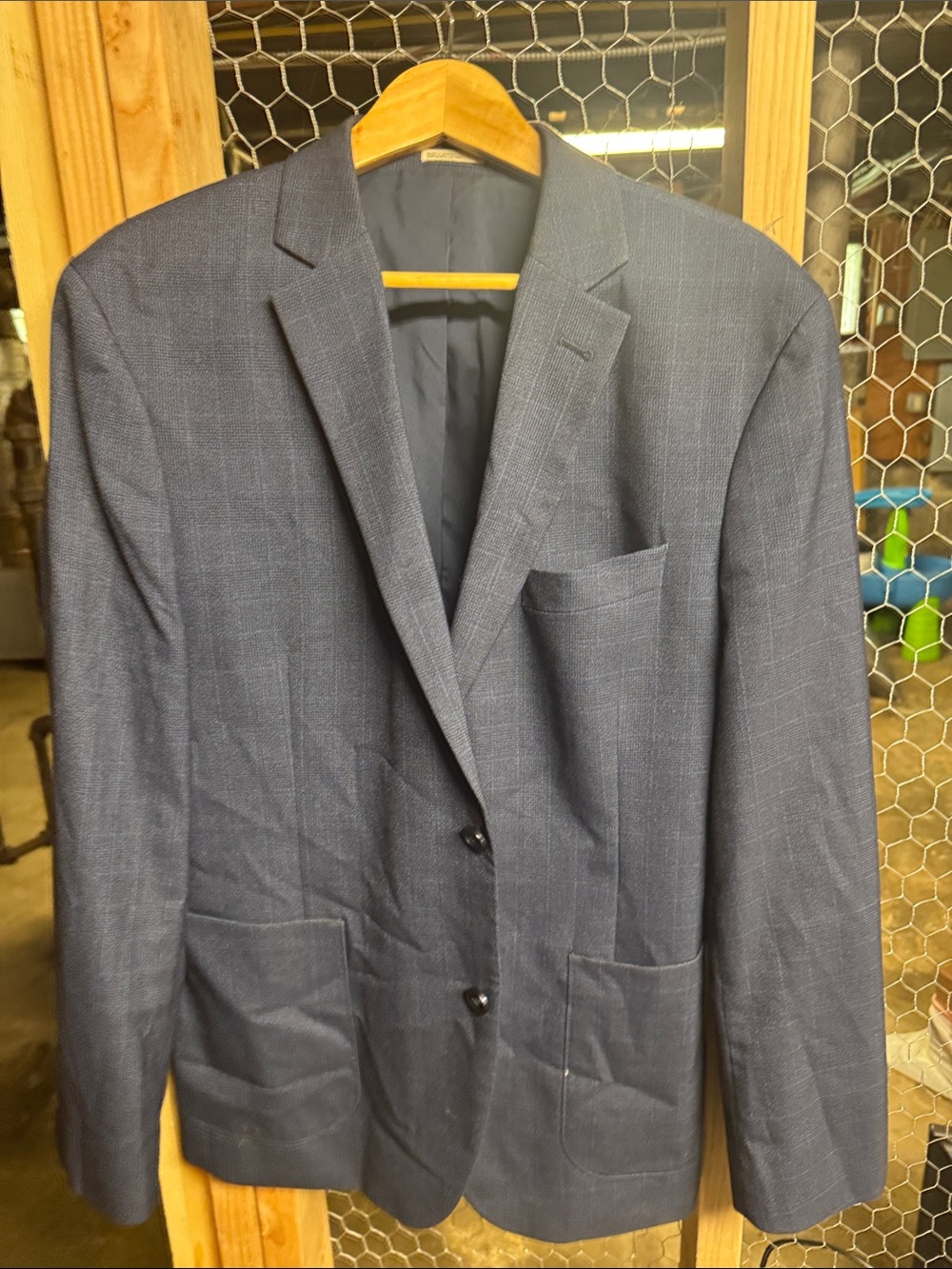 Men's Classic Navy Sport Coat Blazer - Modern Single-Breasted